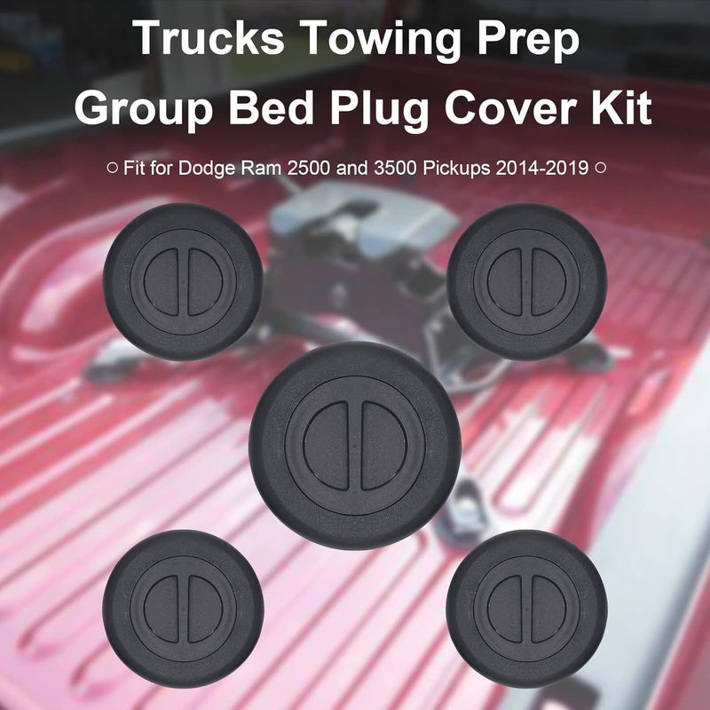 Vanshly Bed Plug Cover Kit Compatible with 2014-2019 Dodge Ram 2500 3500 Pickups Replacement 68225506AA,Hitch Covers for Truck with 5th Wheel/Gooseneck Towing Setups/Trailer Tow Cover， - Image 2